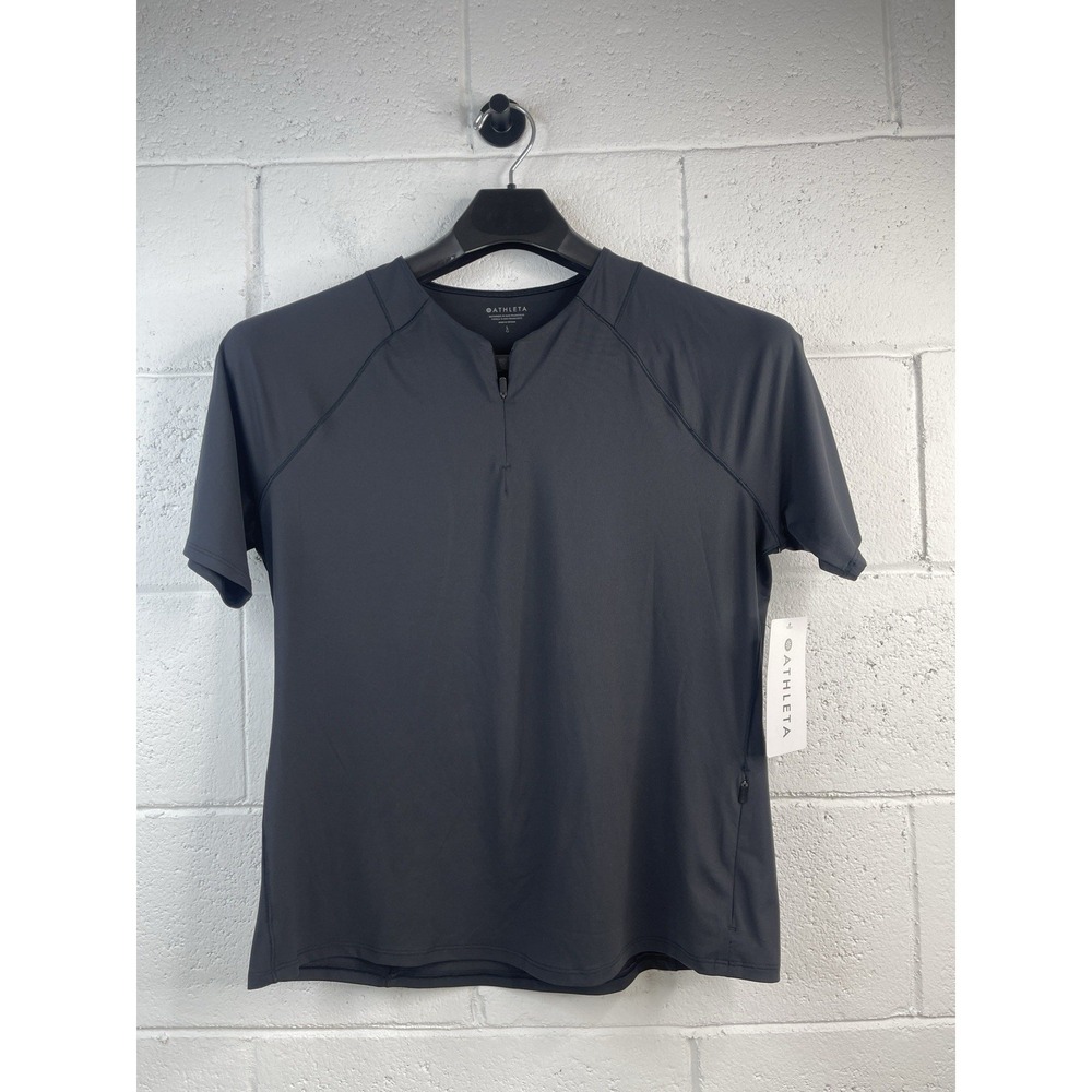 Athleta Sunchaser Tee Womens Large Gray UPF 3/4 Sleeve Athleisure Gym NWT